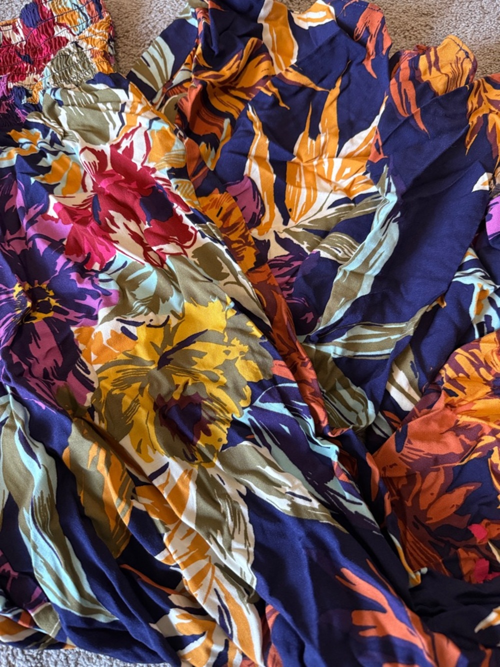 Floral Flowy Pants with Vibrant Multicolor Print